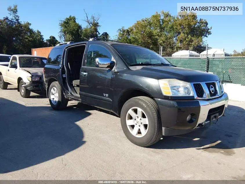5N1AA08B75N737936 — 2005 Nissan Armada, Правая сторона, фото до ремонта