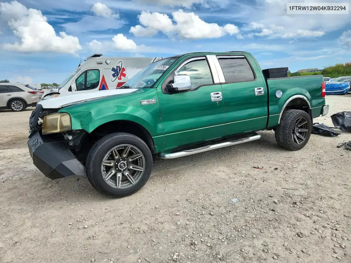 1FTRW12W04KB32294 — 2004 Ford F-150, передняя часть, фото до ремонта