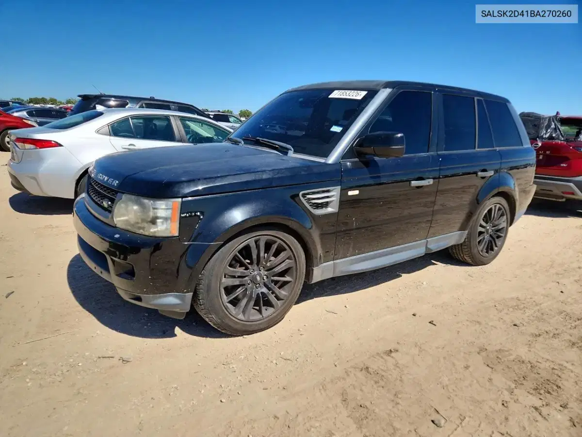 SALSK2D41BA270260 — 2011 Land Rover Range Rover Sport, механические повреждения, фото до ремонта