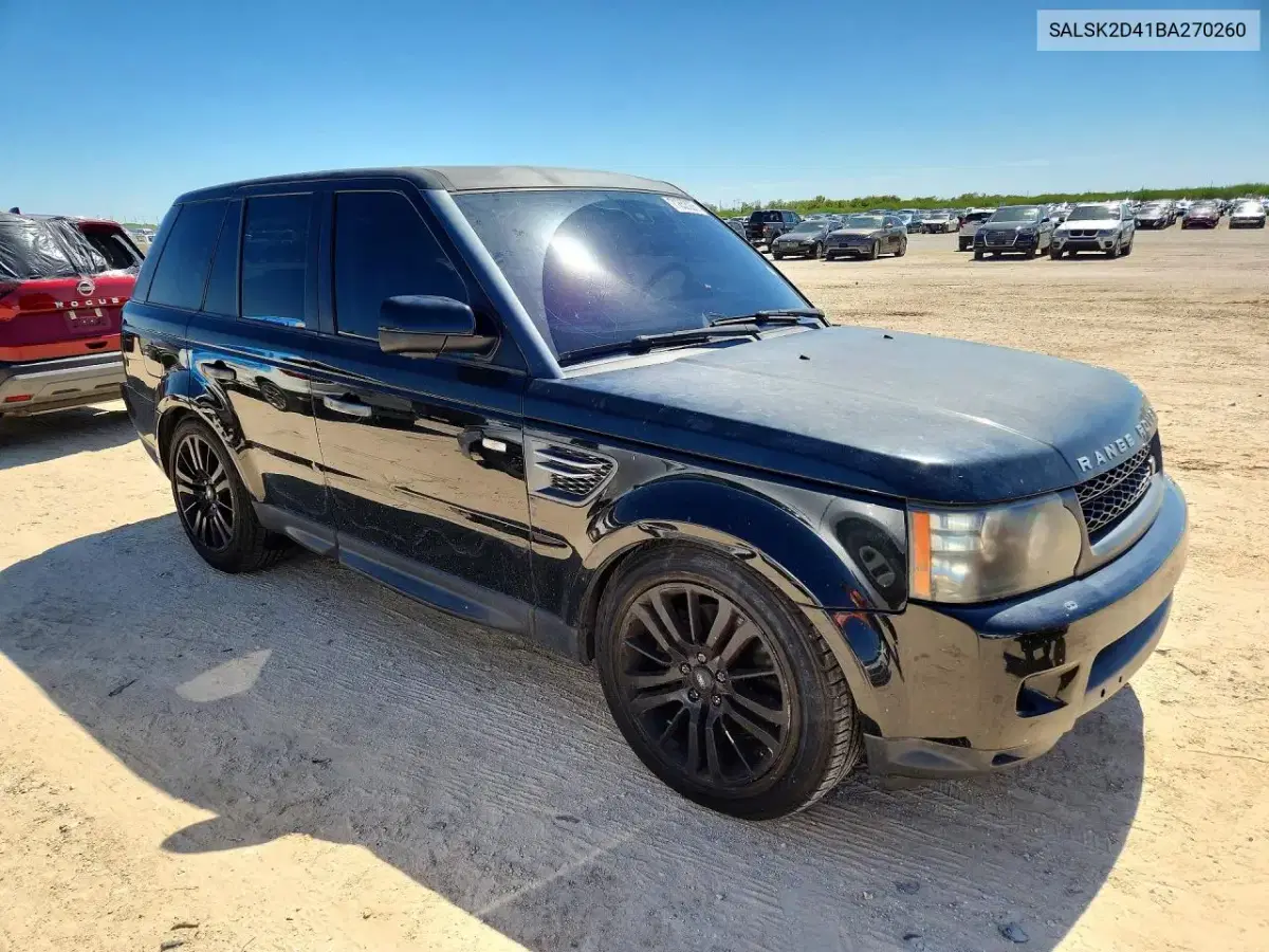 2011 Land Rover Range Rover Sport Lux VIN SALSK2D41BA270260 фото 4