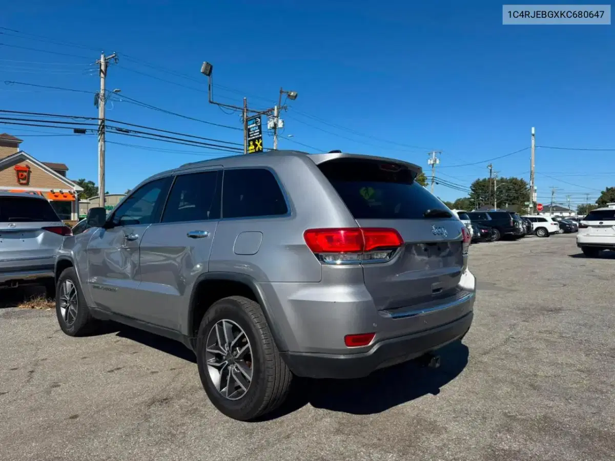 2019 Jeep Grand Cherokee Limited VIN 1C4RJEBGXKC680647 фото 3