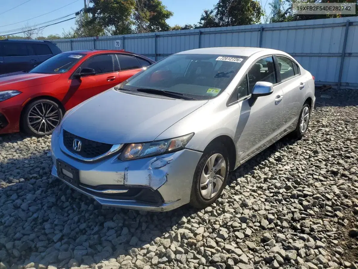 19XFB2F54DE282742 — 2013 Honda Civic, передняя часть, фото до ремонта