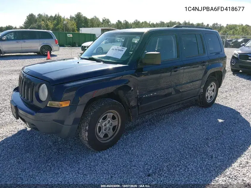 2015 Jeep Patriot Sport VIN 1C4NJPBA6FD418677 фото 3