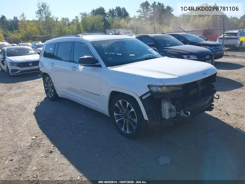 1C4RJKDG2P8781106 — 2023 Jeep Grand Cherokee, Спереди / Сзади, фото до ремонта