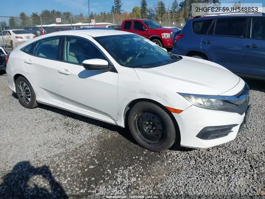 2HGFC2F59JH548853 — 2018 Honda Civic, Левая сторона, фото до ремонта
