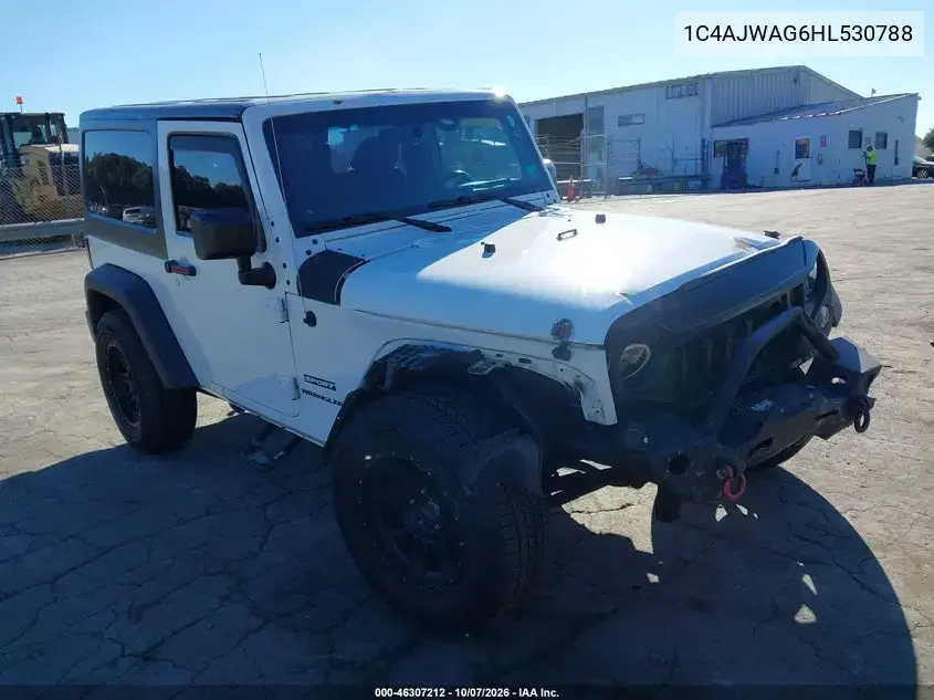 1C4AJWAG6HL530788 — 2017 Jeep Wrangler, передняя часть, фото до ремонта