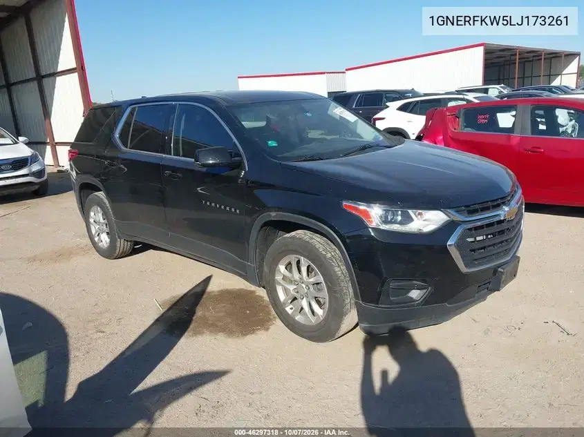 1GNERFKW5LJ173261 — 2020 Chevrolet Traverse, задняя часть, фото до ремонта