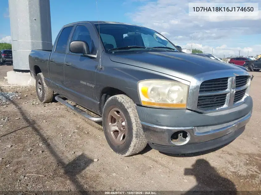 1D7HA18K16J174650 — 2006 Dodge RAM, Сзади слева, фото до ремонта