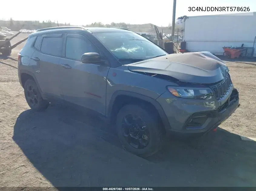 3C4NJDDN3RT578626 — 2024 Jeep Compass, передняя часть, фото до ремонта