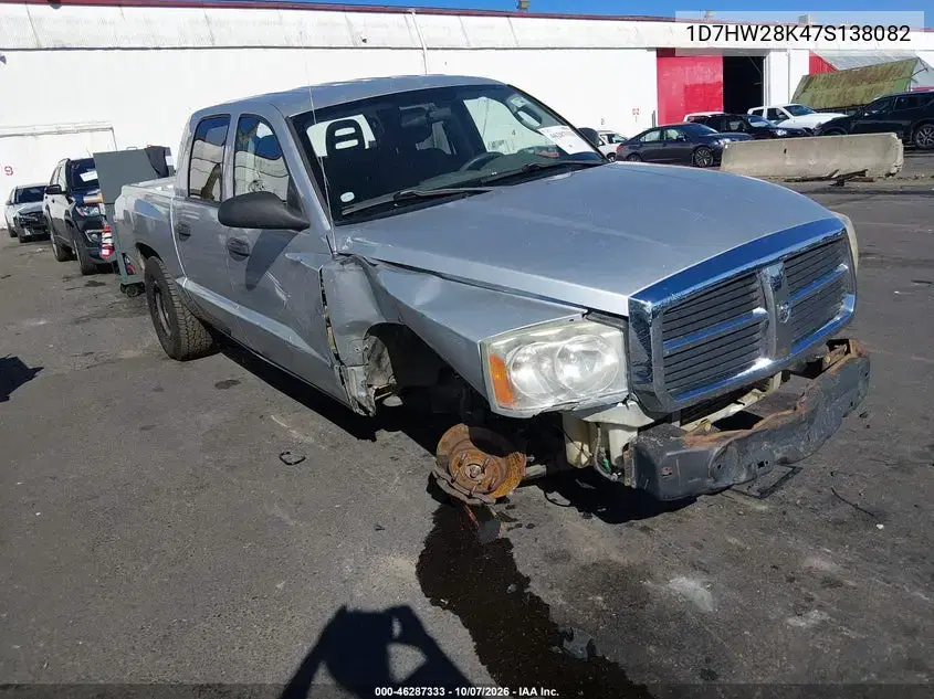 1D7HW28K47S138082 — 2007 Dodge Dakota, Спереди справа, фото до ремонта
