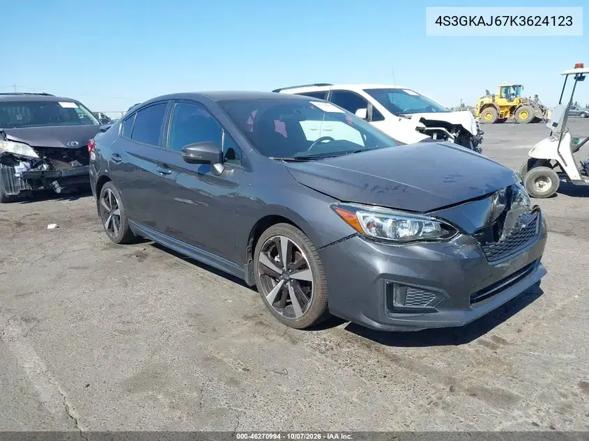 4S3GKAJ67K3624123 — 2019 Subaru Impreza, передняя часть, фото до ремонта