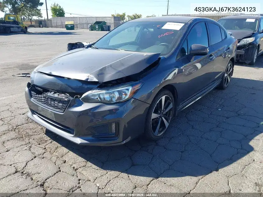 2019 Subaru Impreza 2.0I Sport VIN 4S3GKAJ67K3624123 фото 2