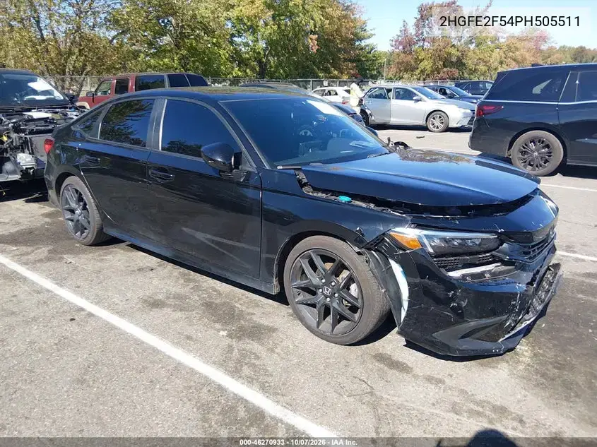 2HGFE2F54PH505511 — 2023 Honda Civic, передняя часть, фото до ремонта
