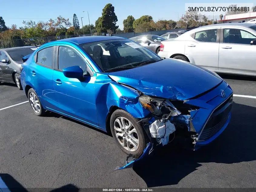 3MYDLBZV7GY134881 — 2016 Scion iA, передняя часть, фото до ремонта