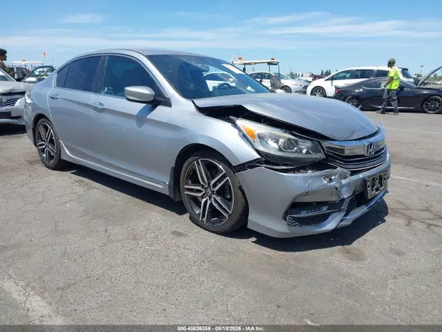 1HGCR2F54HA234814 — 2017 Honda Accord Sport, Передняя часть, фото до ремонта