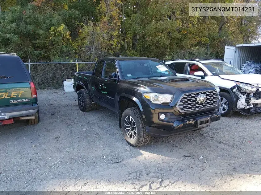 3TYSZ5AN3MT014231 — 2021 Toyota Tacoma, Правая сторона, фото до ремонта