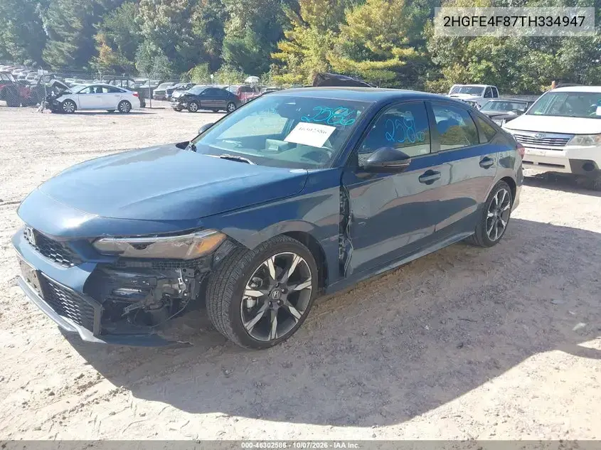2026 Honda Civic Hybrid Sport/Sport Touring VIN 2HGFE4F87TH334947 фото 2