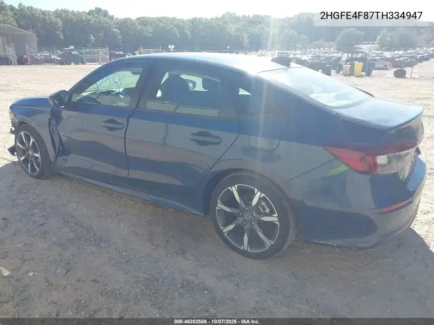 2026 Honda Civic Hybrid Sport/Sport Touring VIN 2HGFE4F87TH334947 фото 3