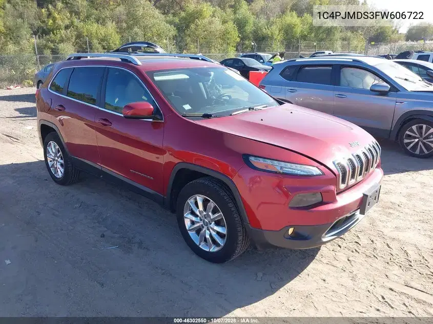 1C4PJMDS3FW606722 — 2015 Jeep Cherokee, Справа сзади, фото до ремонта