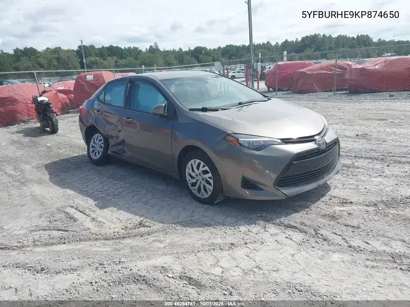 5YFBURHE9KP874650 — 2019 Toyota Corolla, Правая сторона, фото до ремонта