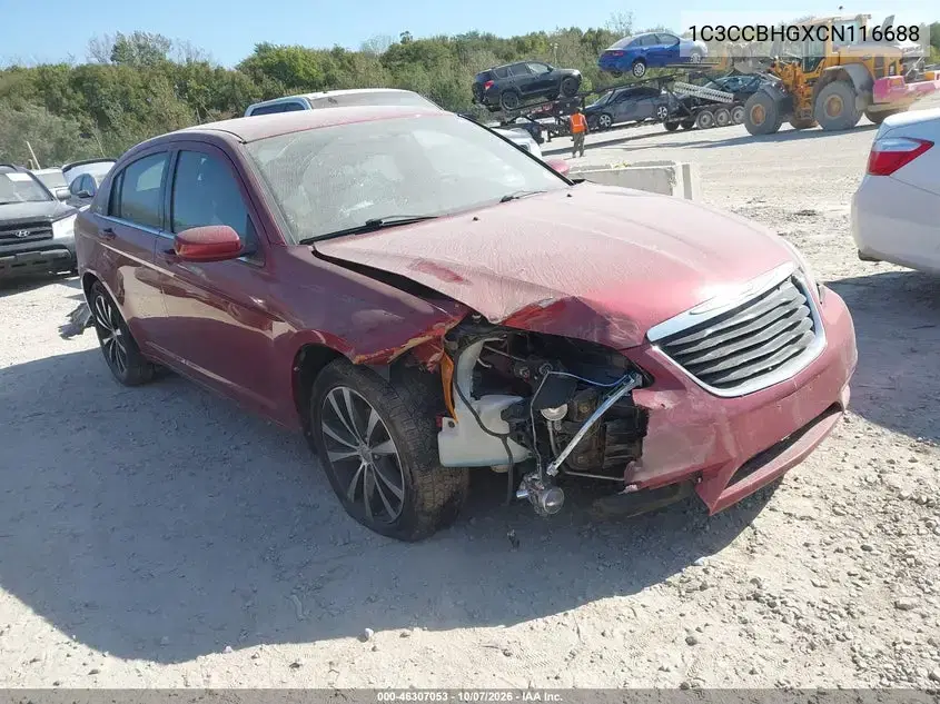 1C3CCBHGXCN116688 — 2012 Chrysler 200, передняя часть, фото до ремонта