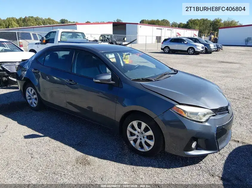 2T1BURHE8FC406804 — 2015 Toyota Corolla, задняя часть, фото до ремонта