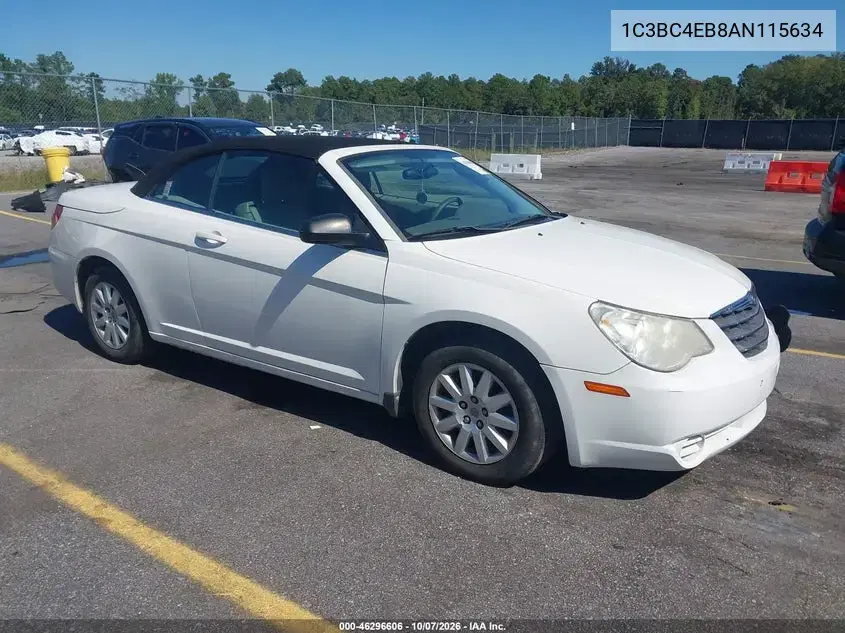 1C3BC4EB8AN115634 — 2010 Chrysler Sebring, передняя часть, фото до ремонта