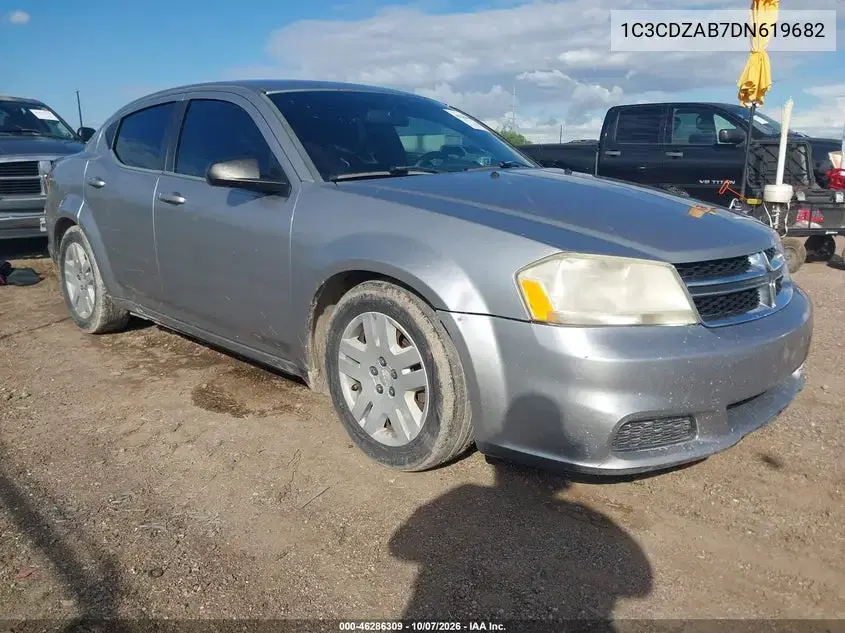 1C3CDZAB7DN619682 — 2013 Dodge Avenger, Возвращение во владение, фото до ремонта
