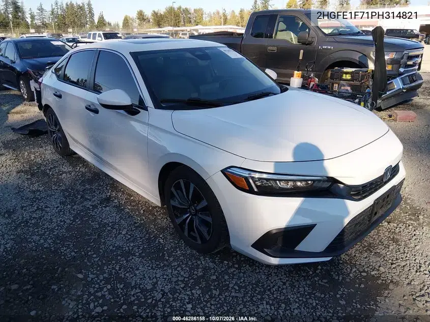 2HGFE1F71PH314821 — 2023 Honda Civic, задняя часть, фото до ремонта