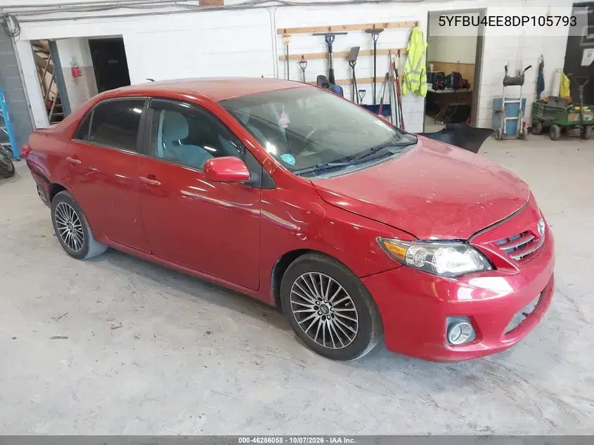 5YFBU4EE8DP105793 — 2013 Toyota Corolla, Спереди / Сзади, фото до ремонта