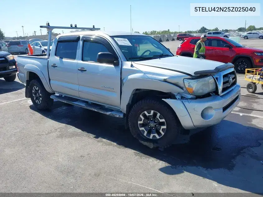 5TELU42N25Z025040 — 2005 Toyota Tacoma, Спереди справа, фото до ремонта