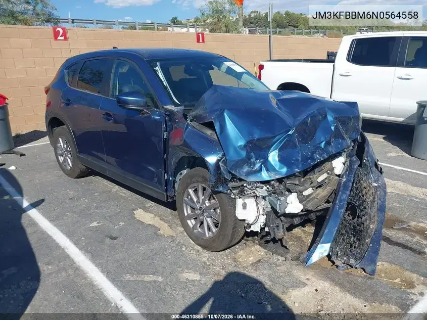 JM3KFBBM6N0564558 — 2022 Mazda CX-5, передняя часть, фото до ремонта