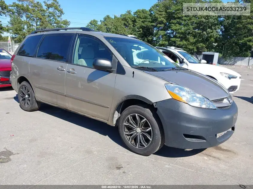 5TDJK4CC8AS033239 — 2010 Toyota Sienna, Левая / Правая сторона, фото до ремонта