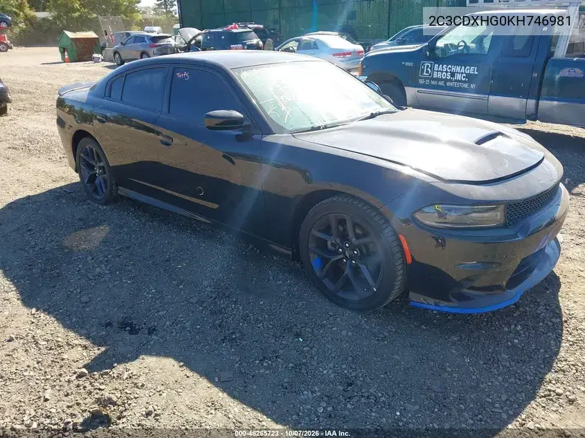2C3CDXHG0KH746981 — 2019 Dodge Charger, подтопление, фото до ремонта
