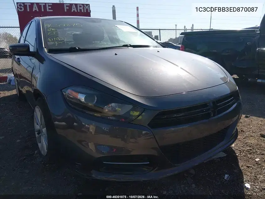 1C3CDFBB3ED870087 — 2014 Dodge Dart, Неизвестные повреждения, фото до ремонта