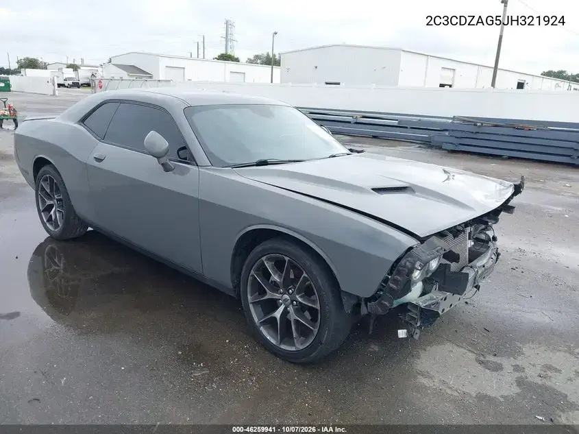 2C3CDZAG5JH321924 — 2018 Dodge Challenger, передняя часть, фото до ремонта