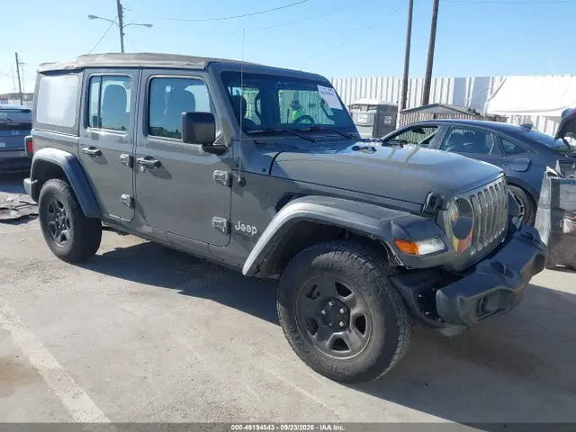 1C4HJXDG9LW182105 — 2020 Jeep Wrangler Unlimited Sport 4X4, Передняя часть справа (Right Front), фото до ремонта