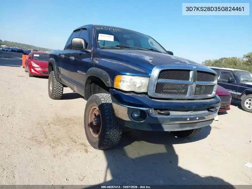 3D7KS28D35G824461 — 2005 Dodge RAM, передняя часть, фото до ремонта