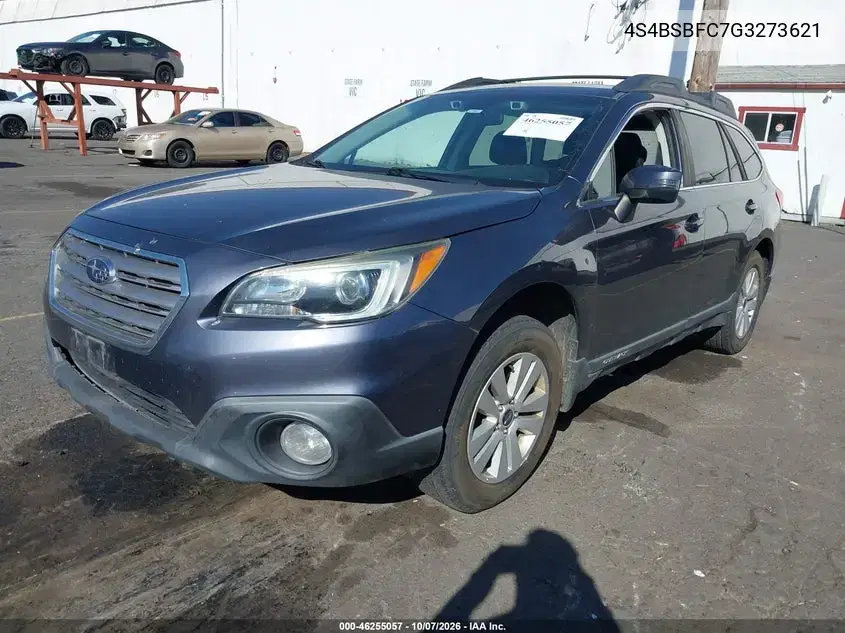 2016 Subaru Outback 2.5I Premium VIN 4S4BSBFC7G3273621 фото 3