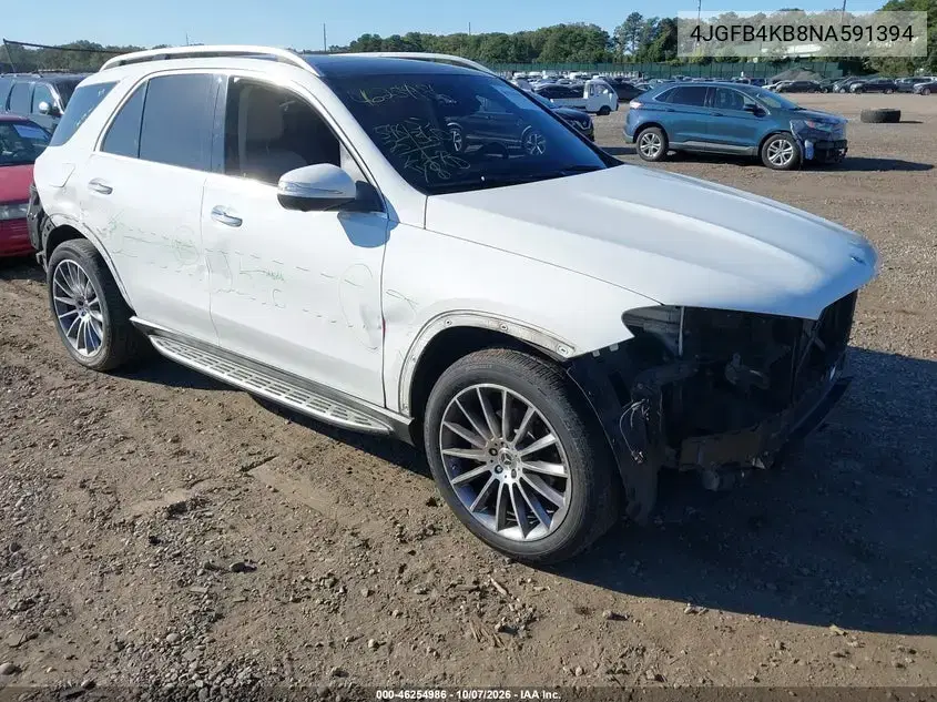 4JGFB4KB8NA591394 — 2022 Mercedes GLE, Передняя часть, фото до ремонта
