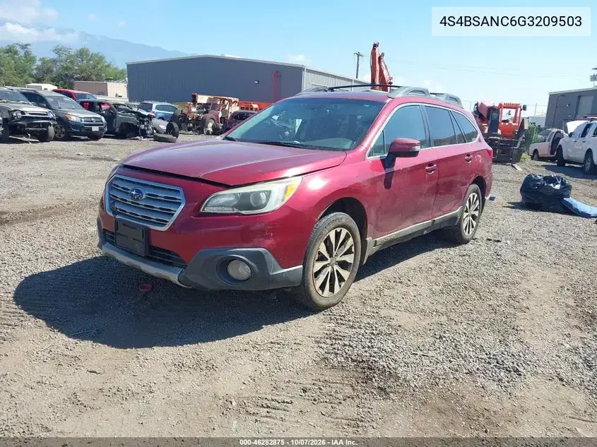 2016 Subaru Outback 2.5I Limited VIN 4S4BSANC6G3209503 фото 3