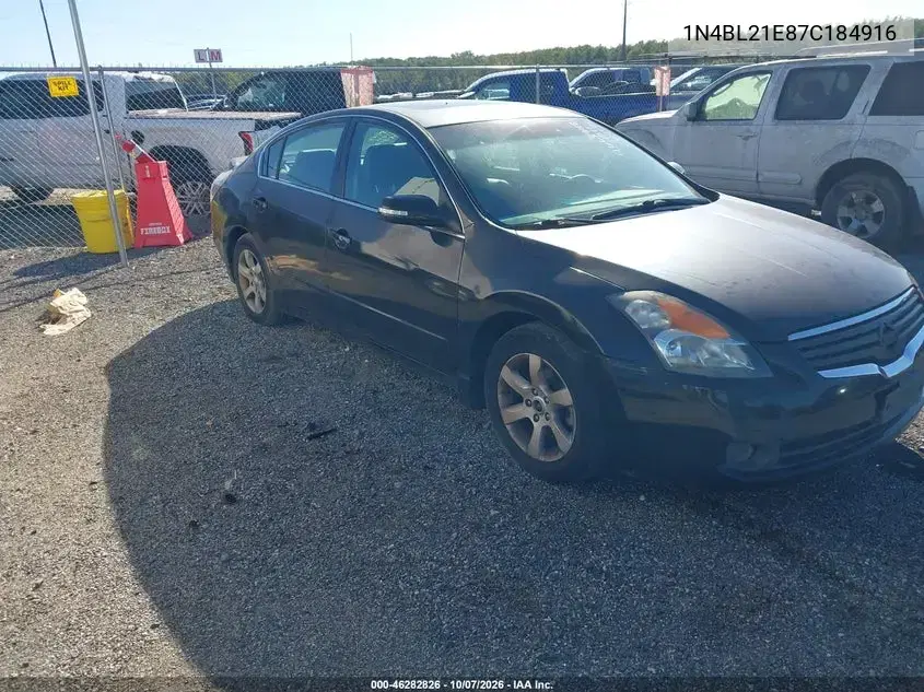 1N4BL21E87C184916 — 2007 Nissan Altima, задняя часть, фото до ремонта