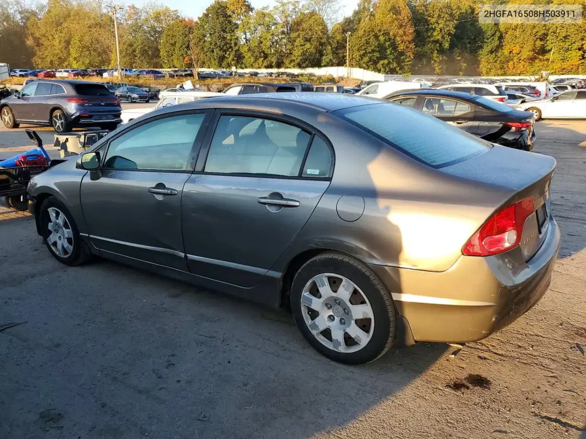 2008 Honda Civic Lx VIN 2HGFA16508H503911 фото 2