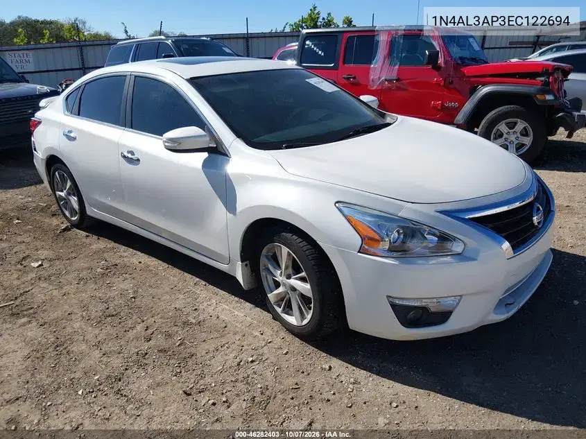 1N4AL3AP3EC122694 — 2014 Nissan Altima, задняя часть, фото до ремонта
