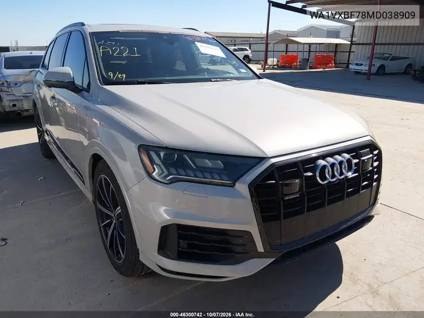 WA1VXBF78MD038909 — 2021 Audi Q7, Передняя часть, фото до ремонта