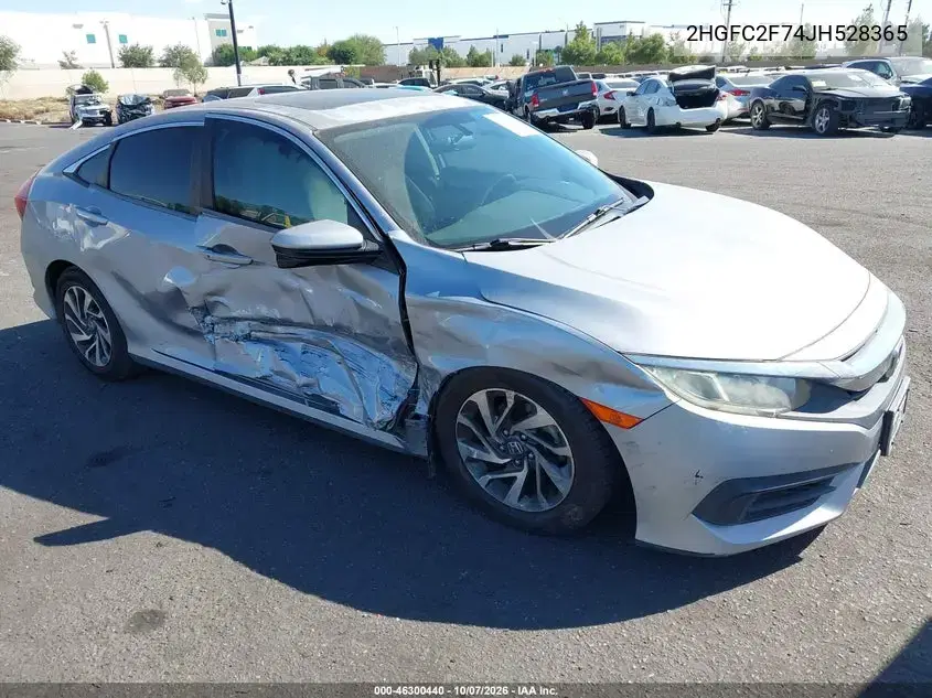 2HGFC2F74JH528365 — 2018 Honda Civic, Левая сторона, фото до ремонта