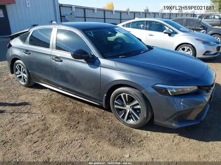 19XFL2H59PE021881 — 2023 Honda Civic, задняя часть, фото до ремонта