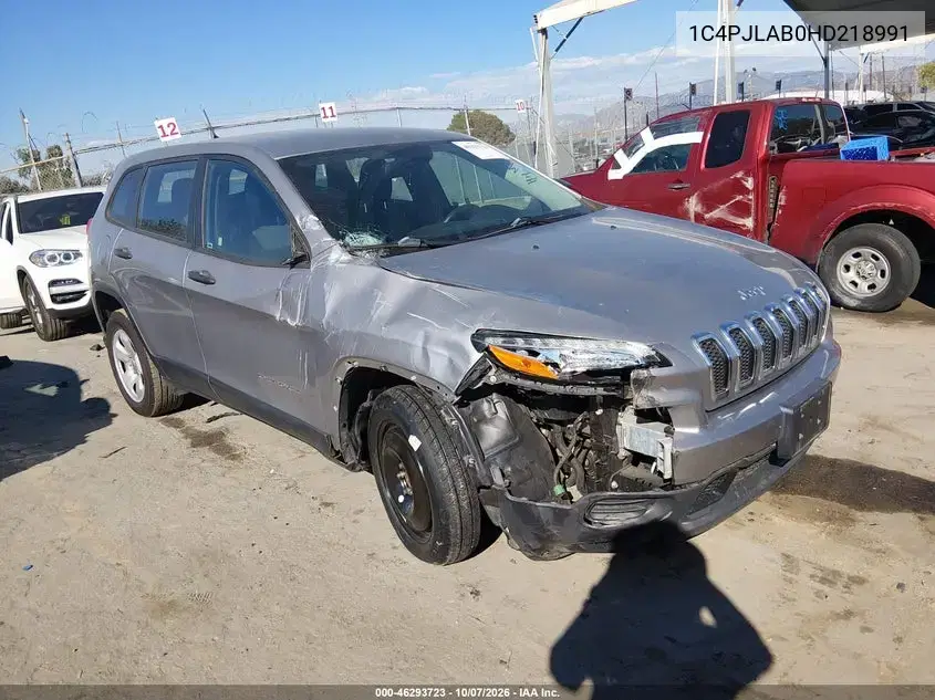 1C4PJLAB0HD218991 — 2017 Jeep Cherokee, Спереди справа, фото до ремонта