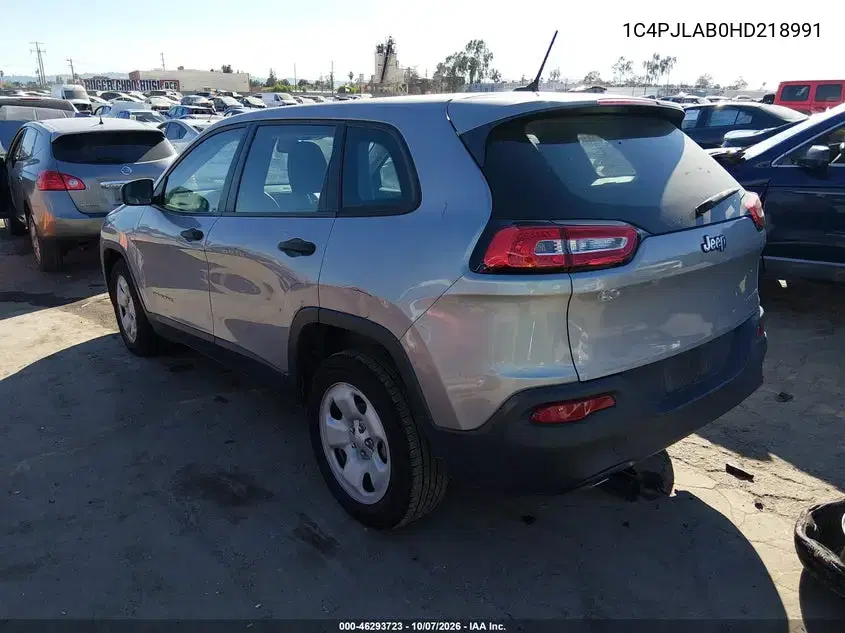 2017 Jeep Cherokee Sport Fwd VIN 1C4PJLAB0HD218991 фото 4