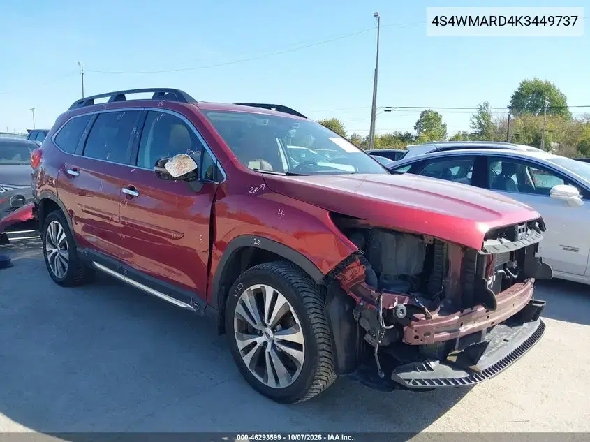 4S4WMARD4K3449737 — 2019 Subaru Ascent, Передняя часть, фото до ремонта
